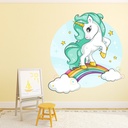 Beautiful Unicorn Rainbow Stars Wall Sticker