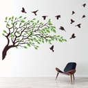 Birds Tree Green Leaves Wall Sticker