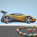 Black & Yellow Race Car Wall Sticker