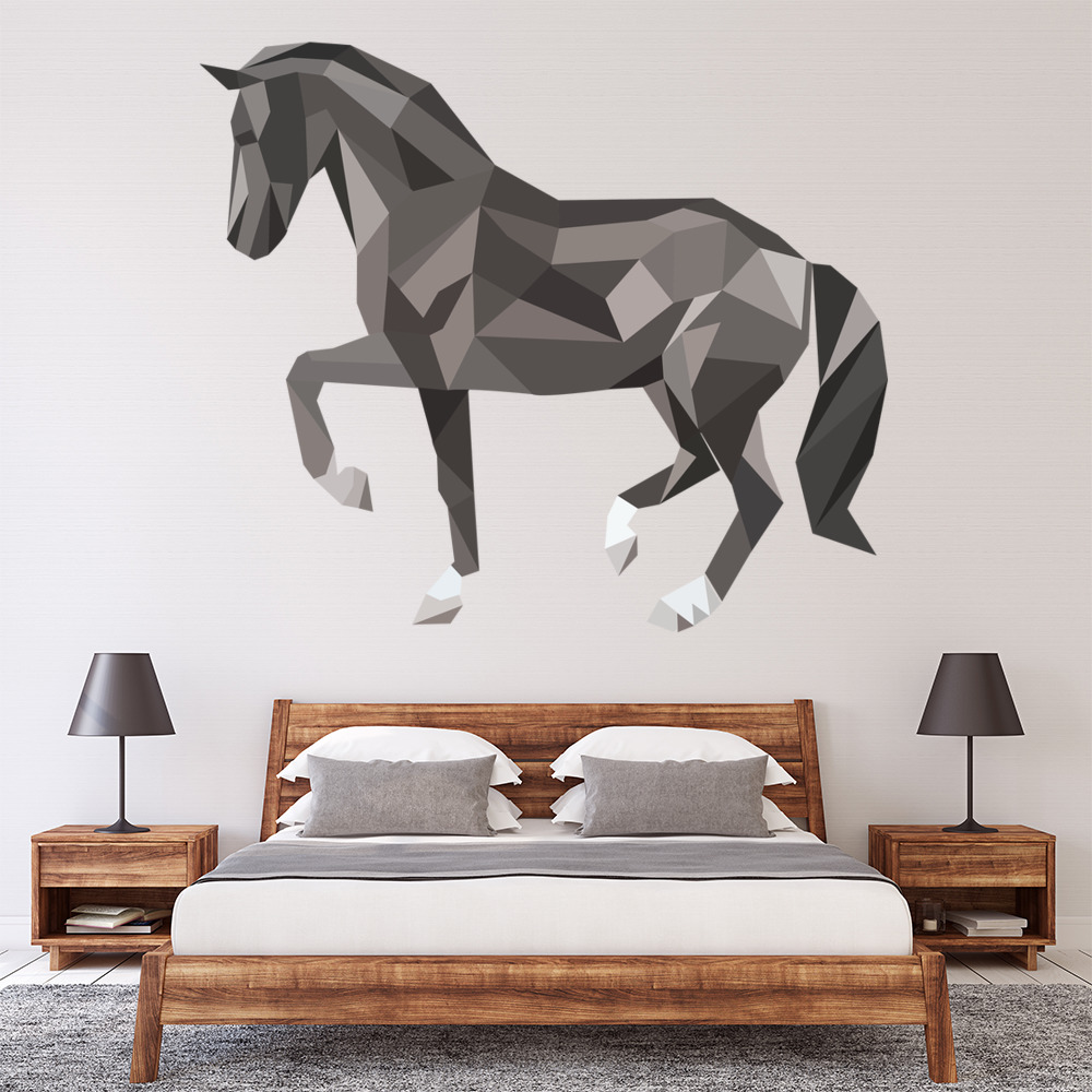 Black Horse Geometric Wall Sticker
