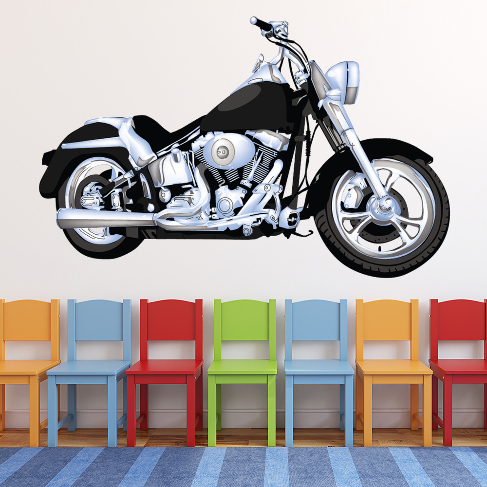 Black Harley Motorbike Wall Sticker