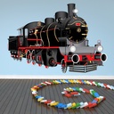 Black Steam Train Wall Sticker