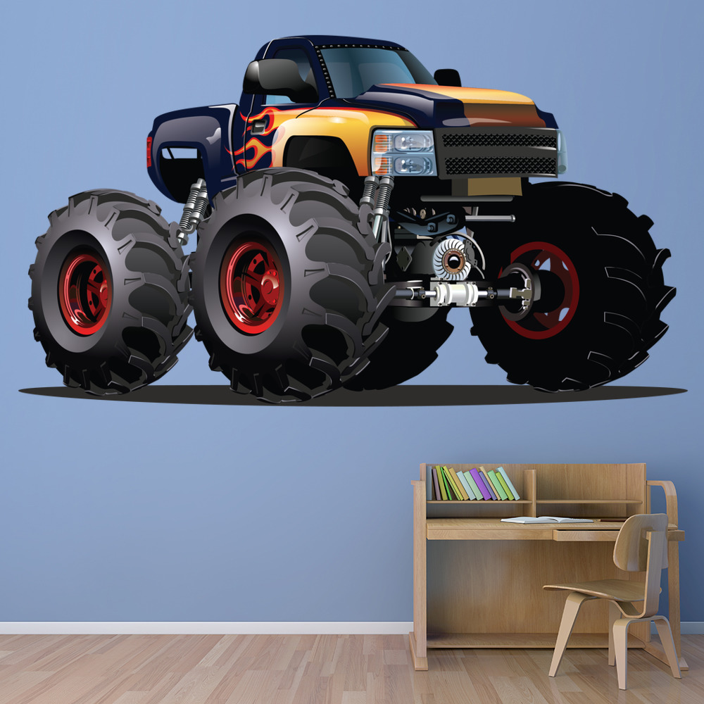 Black Yellow Monster Truck Wall Sticker