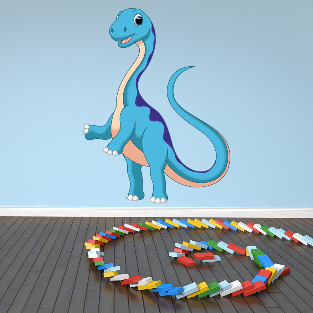 Blue Brontosaurus Dinosaur Wall Sticker