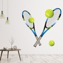 Blue Green Tennis Bats Wall Sticker