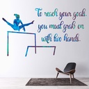 Blue Double Bar Gymnastics Quote Wall Sticker