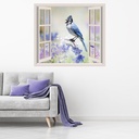 Blue Jay Blossom 3D Window Wall Sticker