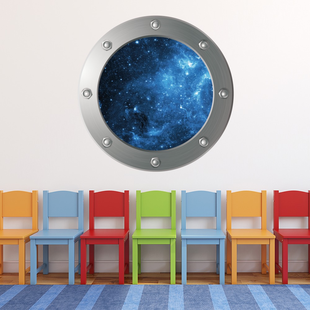 Blue Galaxy Space NASA Porthole Wall Sticker