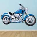Blue Harley Motorbike Wall Sticker