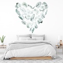 Blue Leaf Heart Floral Decor Wall Sticker