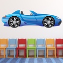 Blue Race Car Wall Sticker