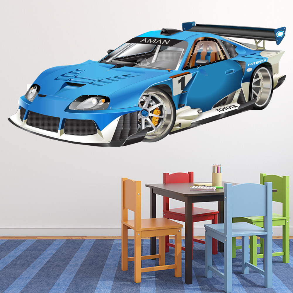 Blue Race Car Wall Sticker Wall Sticker