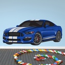 Blue Sports Car Wall Sticker - Mod3