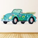 Blue VW Beetle Car Wall Sticker