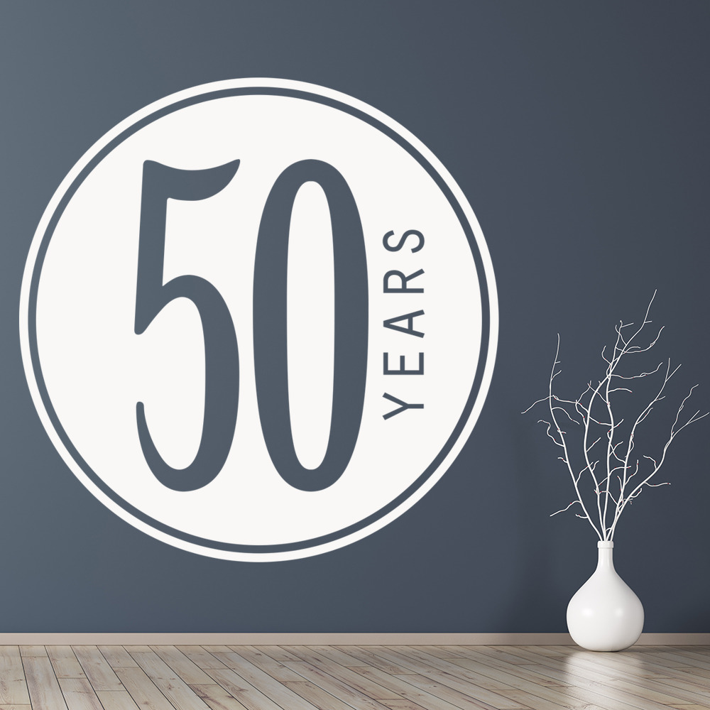 50th Birthday Badge Novelty Party Wall Sticker