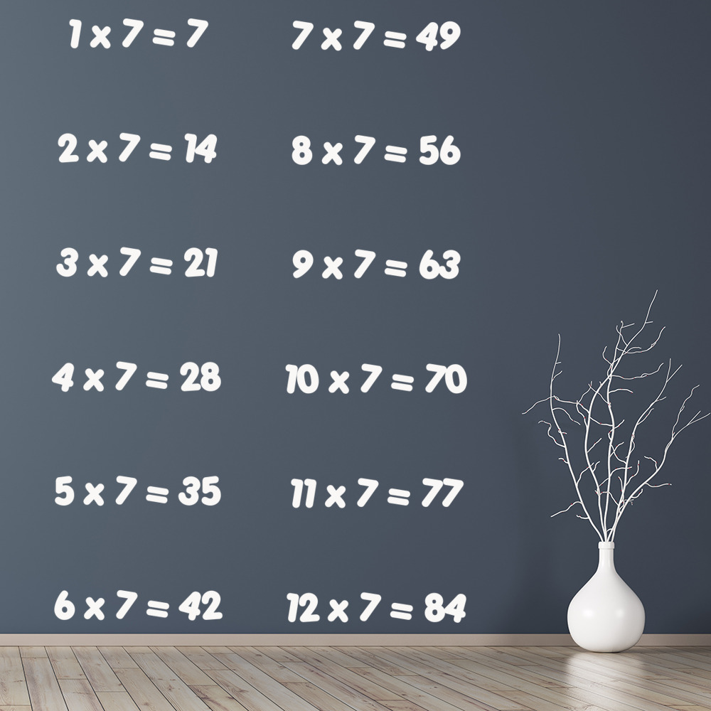 7 Times Table Math Wall Sticker
