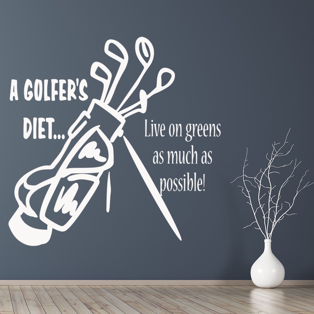 A Golfers Diet Golf Quote Wall Sticker