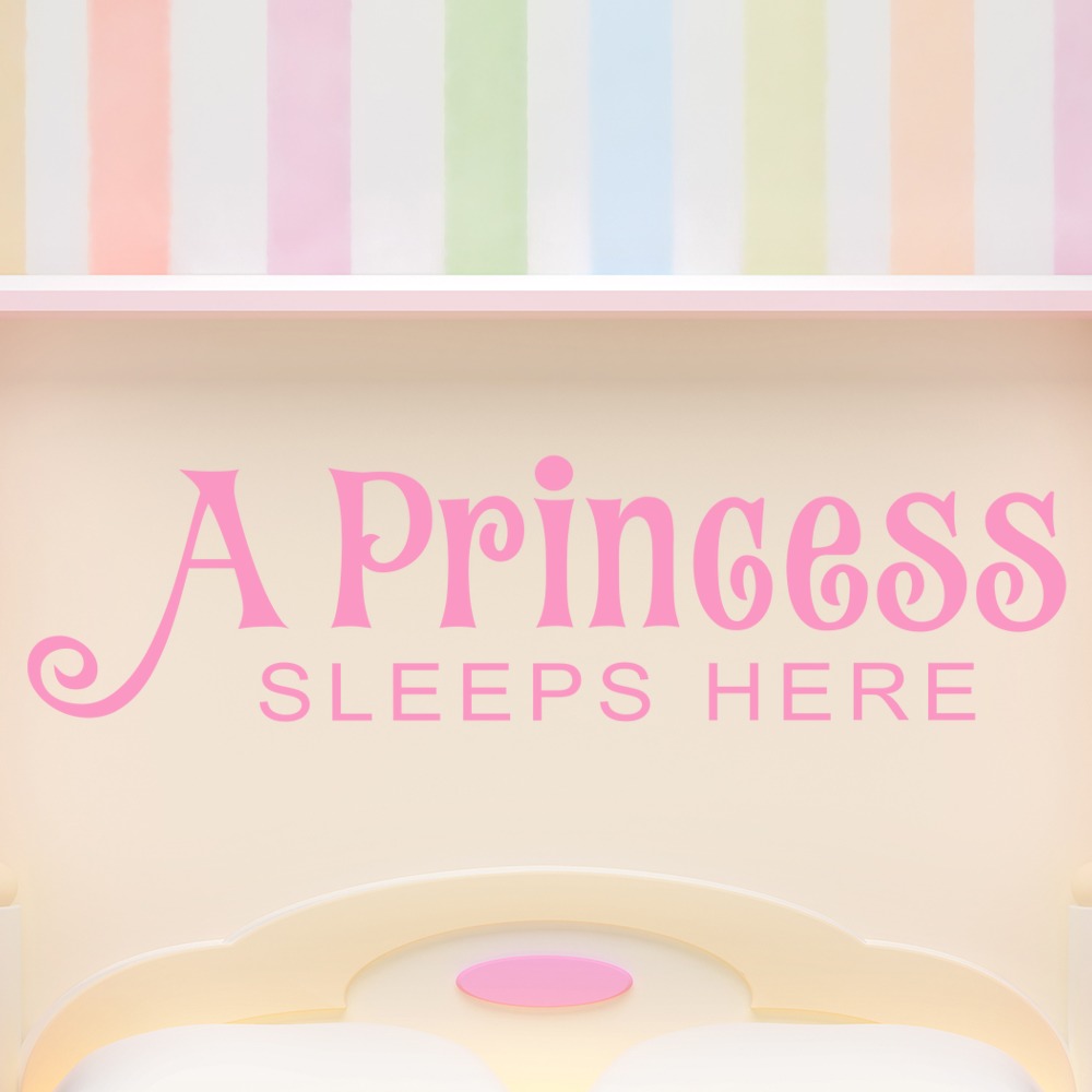 A Princess Sleeps Here Nursery Quote Wall Sticker - Mod1