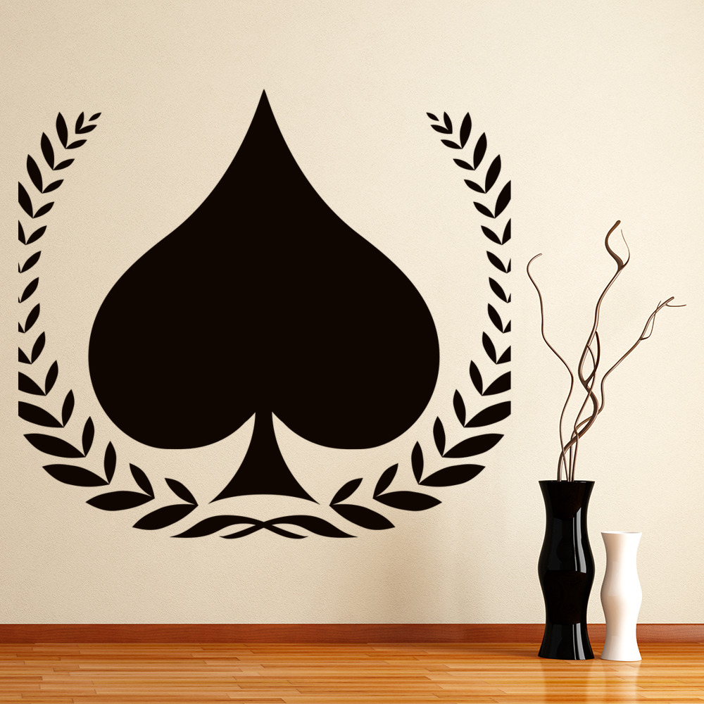 Ace Of Spades Wreath Card Games Wall Sticker