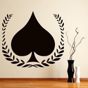 Ace Of Spades Wreath Card Games Wall Sticker
