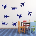 Aircraft Helicopter Airplane Wall Sticker Set