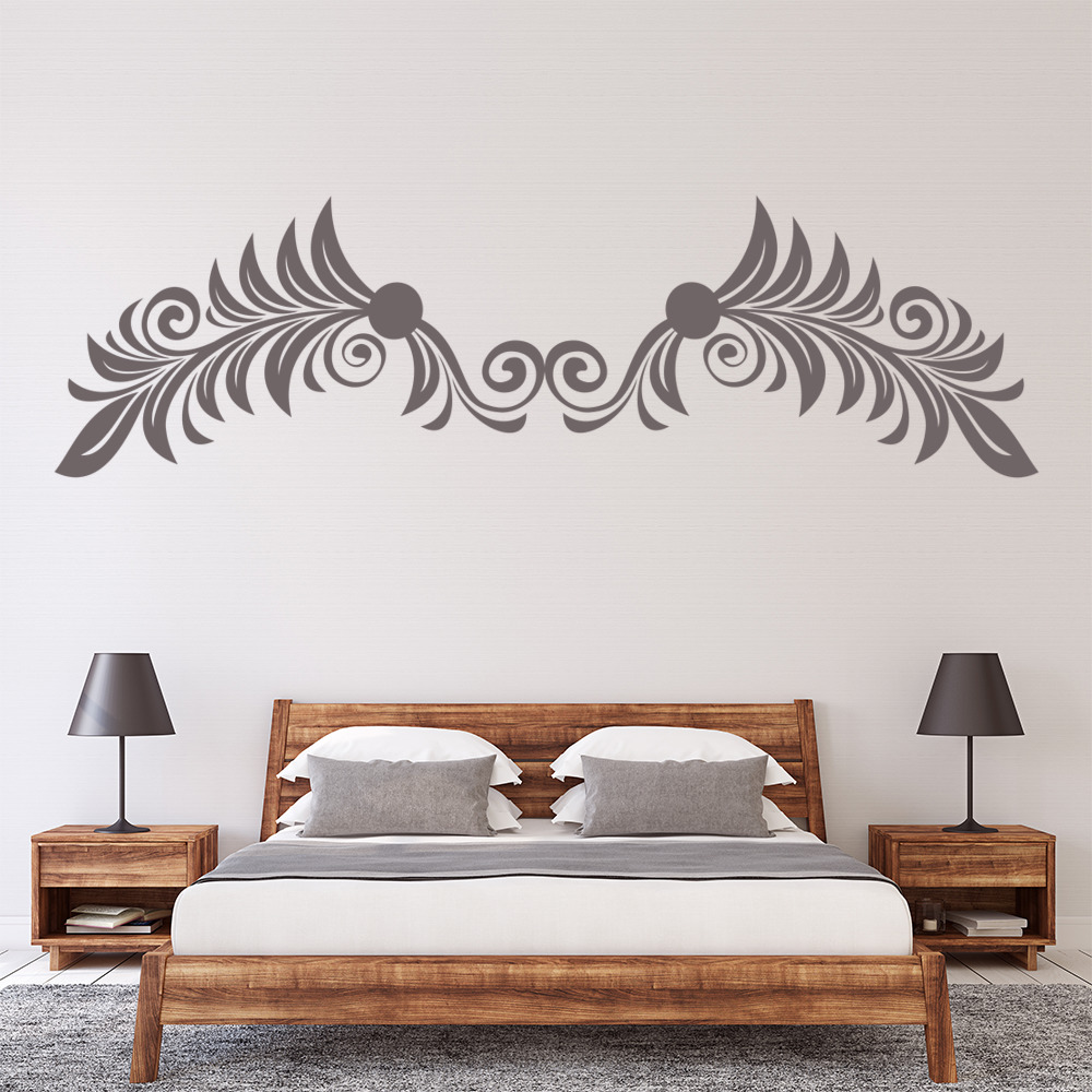 Angel Wings Design Headboard Wall Sticker