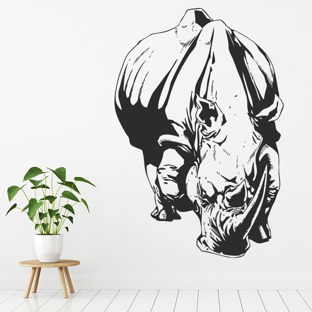 Angry Rhino African Animals Wall Sticker
