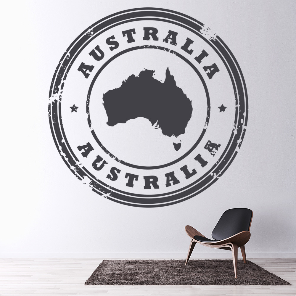 Australia Badge Map Wall Sticker
