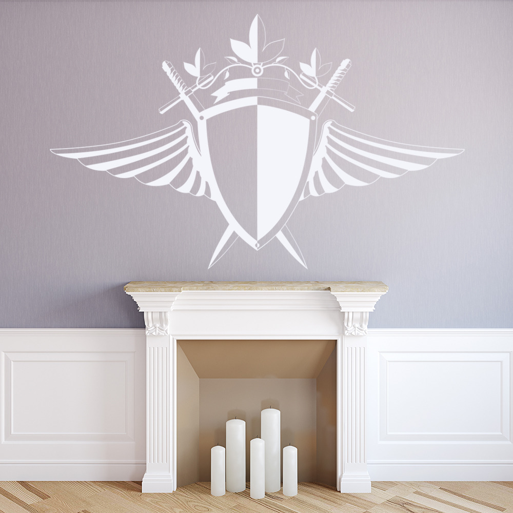 Badge Shield Sword Wall Sticker