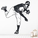 Baseball Pitcher American Sports Wall Sticker - Mod2