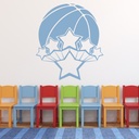 Basketball Ball Stars Sports Wall Sticker