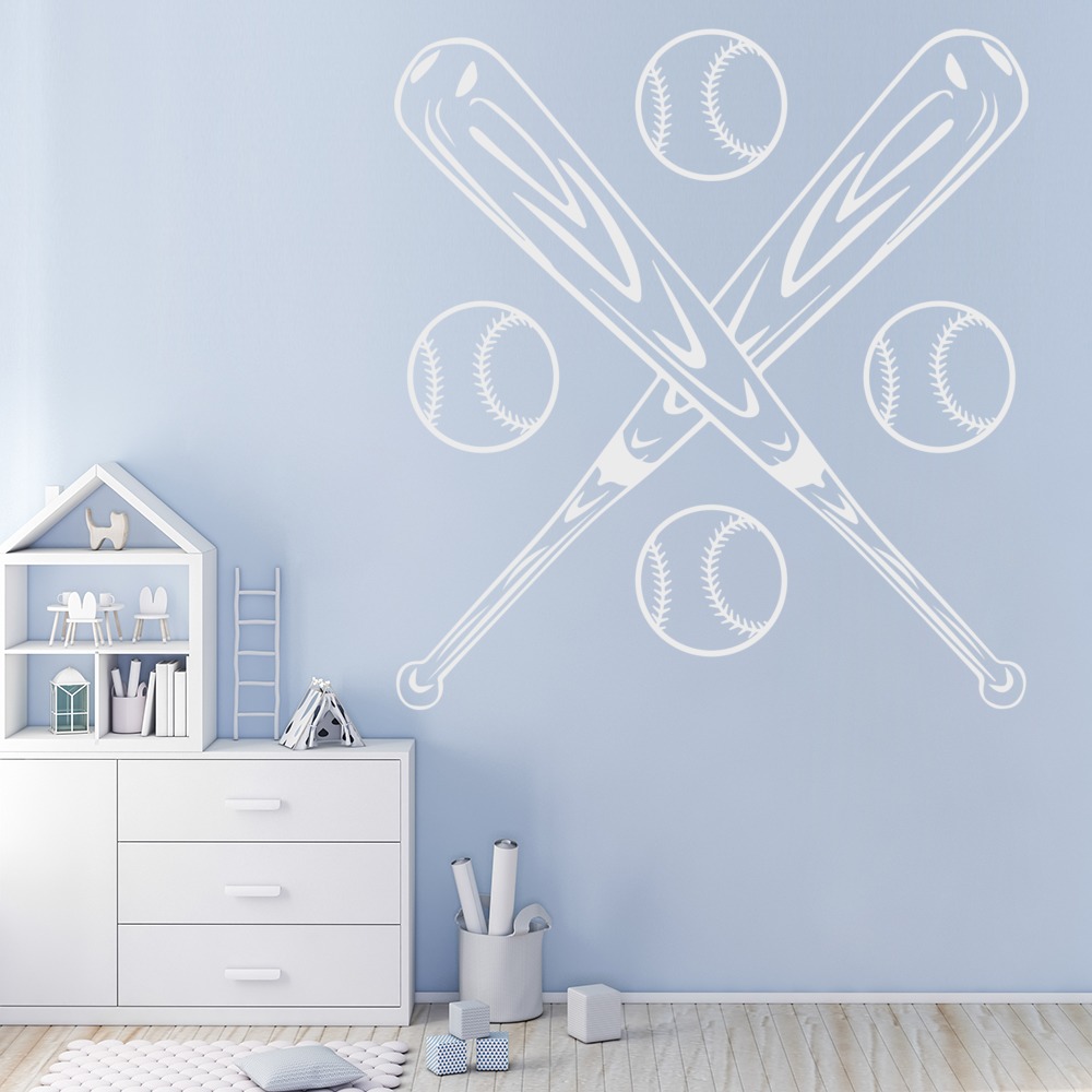 Bat & Balls Baseball Sports Wall Sticker
