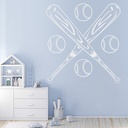 Bat & Balls Baseball Sports Wall Sticker