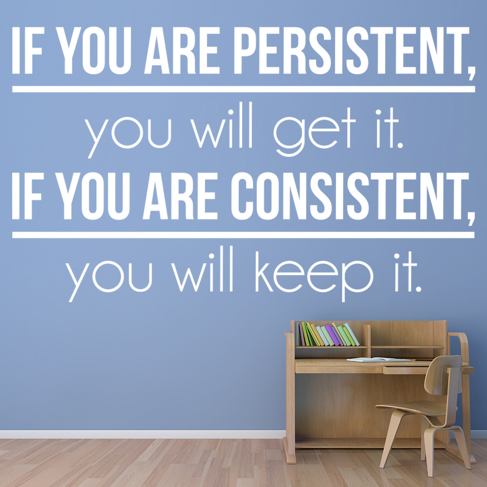 Be Consistent Inspirational Quote Wall Sticker
