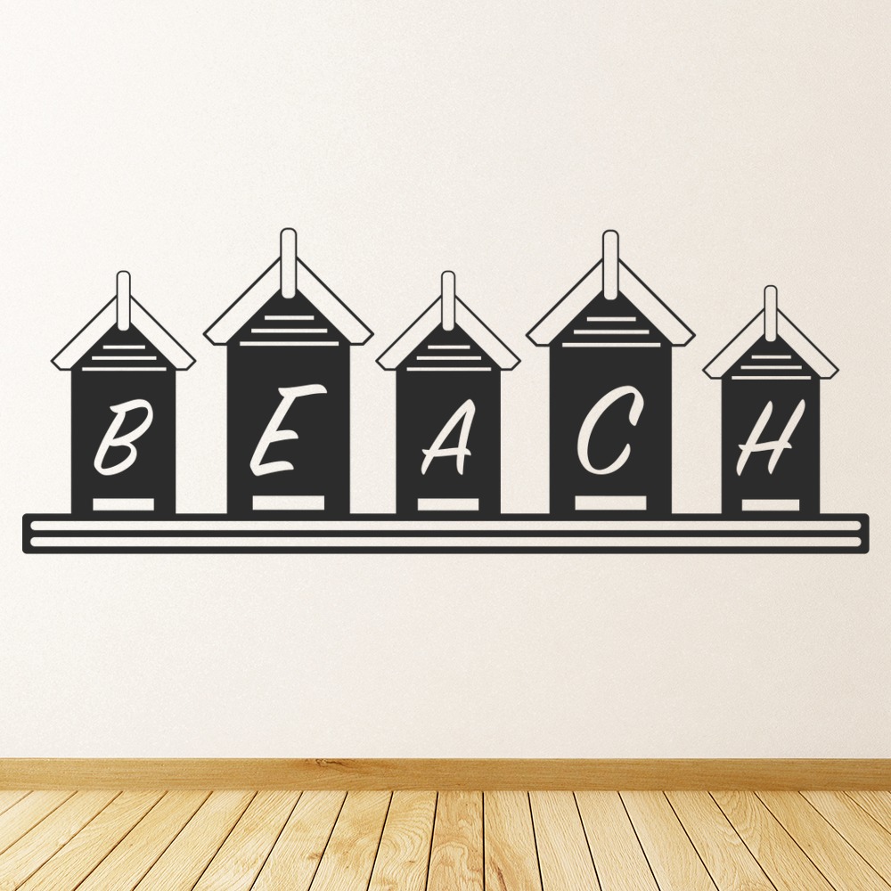 Beach Huts Seaside Decor Wall Sticker