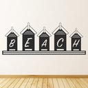 Beach Huts Seaside Decor Wall Sticker