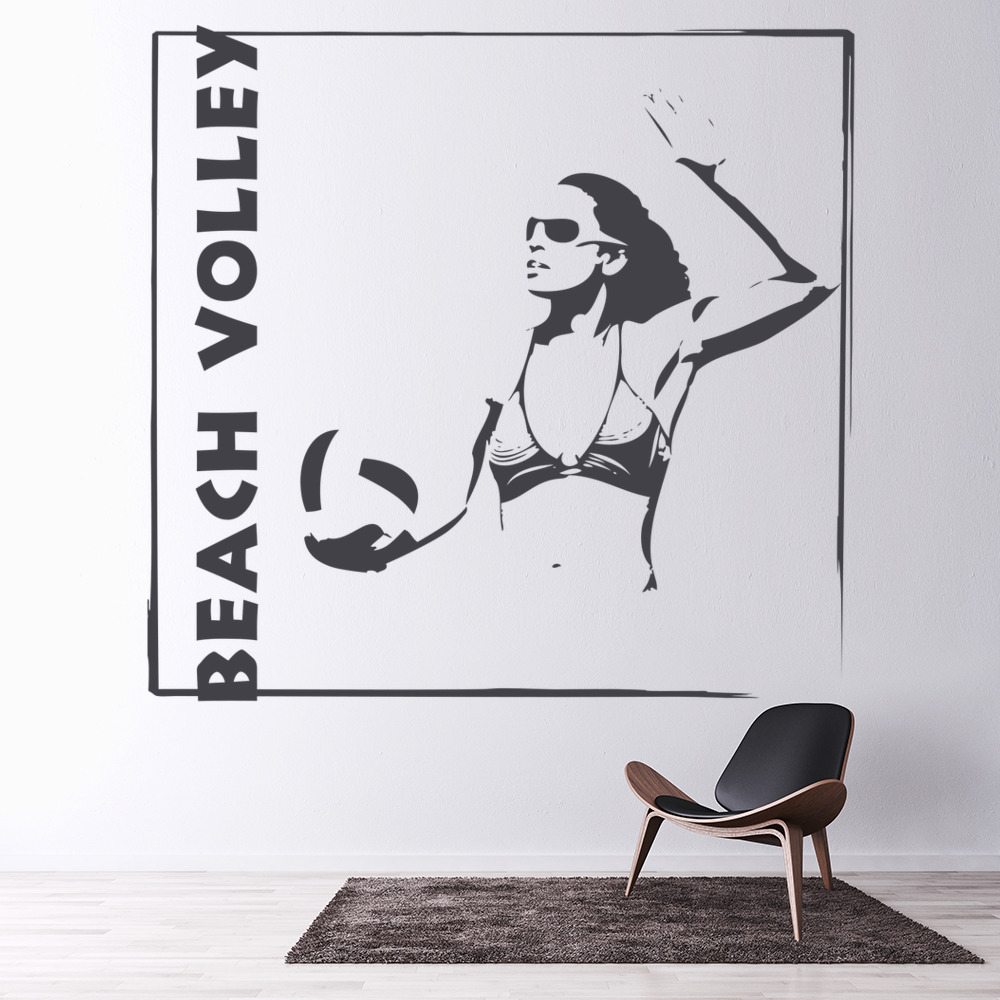 Beach Volleyball Female Sports Wall Sticker