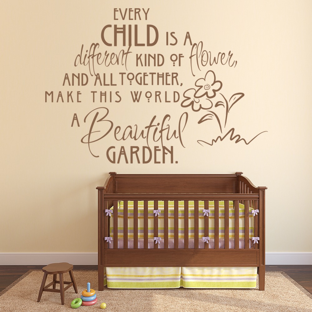 Beautiful Garden Nursery Quote Wall Sticker