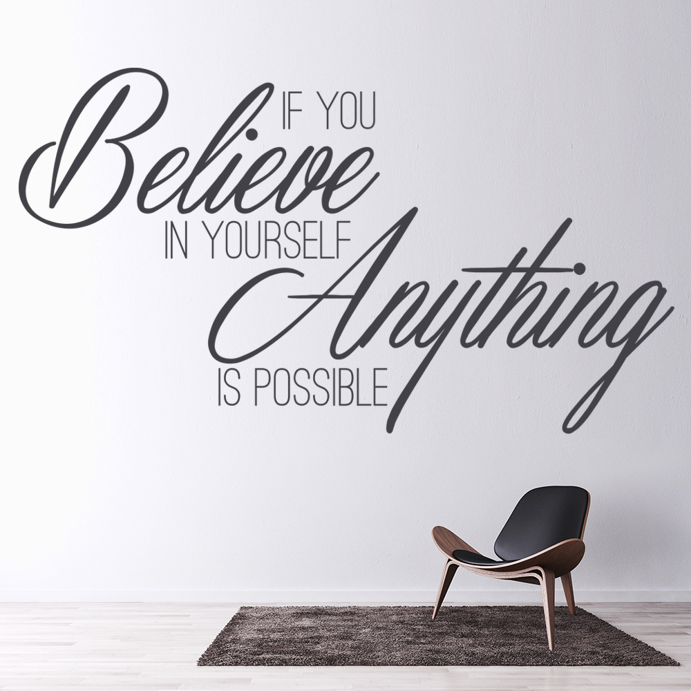 Believe In Yourself Inspirational Quote Wall Sticker - Mod1