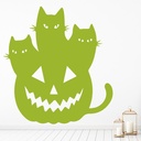 Black Cat Jack-O'-Lantern Halloween Wall Sticker