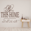 Bless This Home Religious Quote Wall Sticker