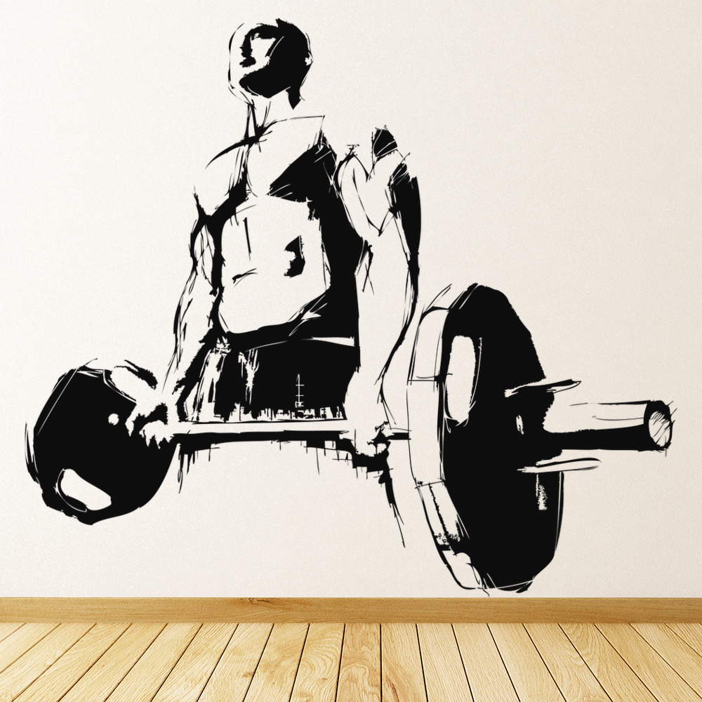 Bodybuilder Weight Training Wall Sticker - Mod7
