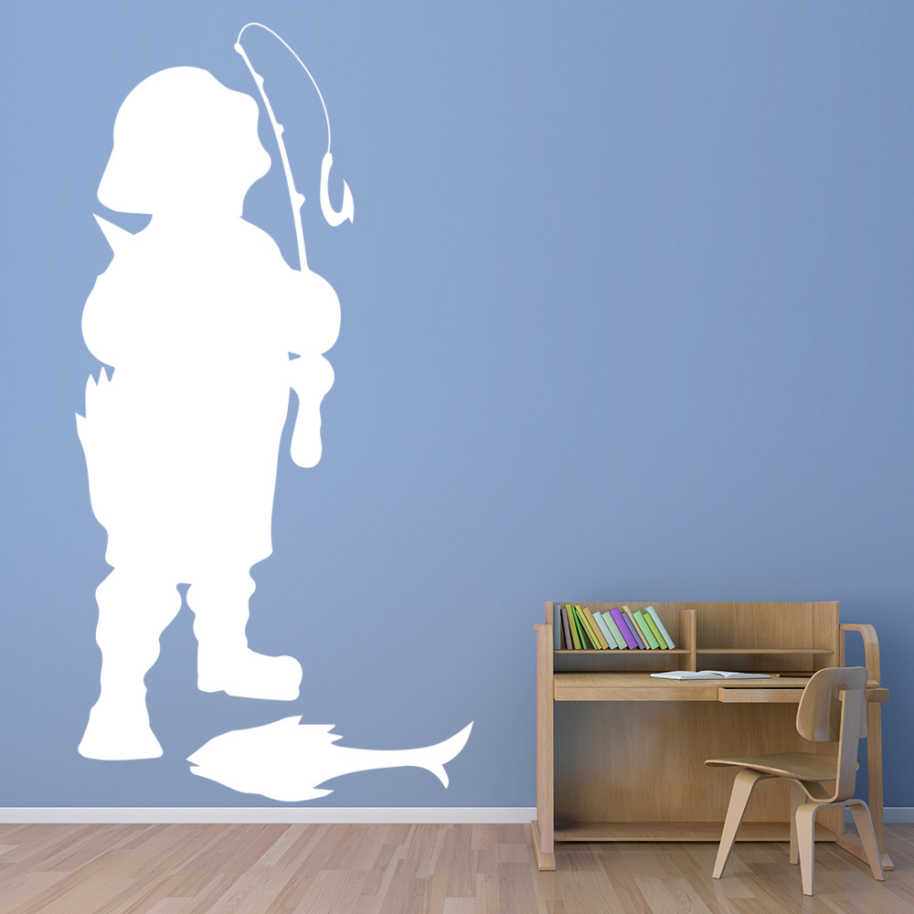 Boy Fishing Fisherman Rod Wall Sticker