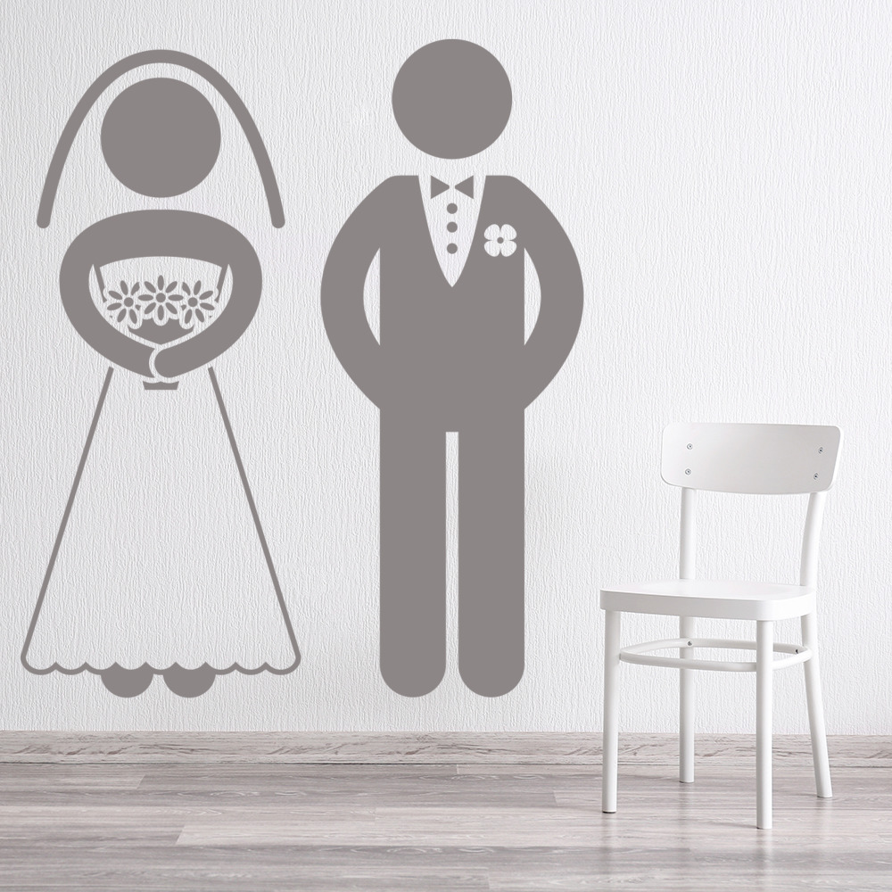 Bride And Groom Wedding Wall Sticker