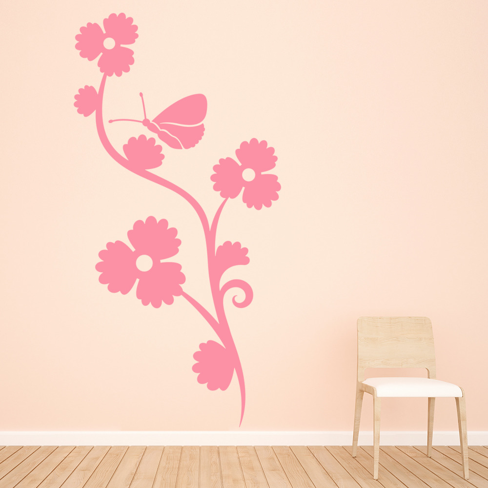 Butterfly Flower Floral Butterflies Wall Sticker