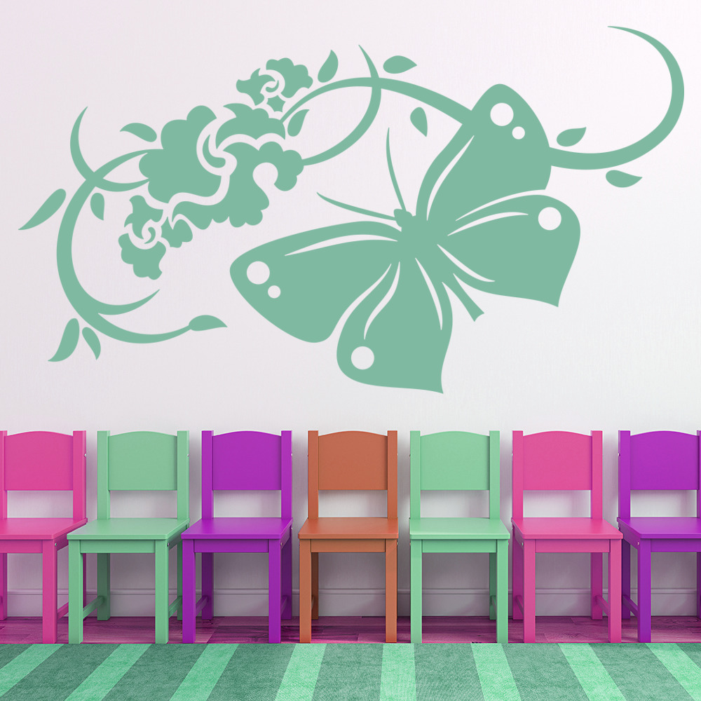 Butterfly Swirl Pattern Wall Sticker