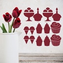 Cake Ice Cream Kitchen Cafe Wall Sticker Set