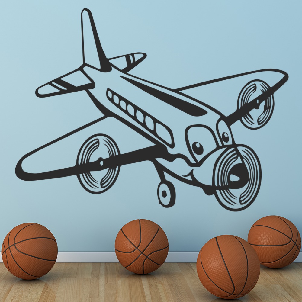 Cartoon Aeroplane Childrens Wall Sticker