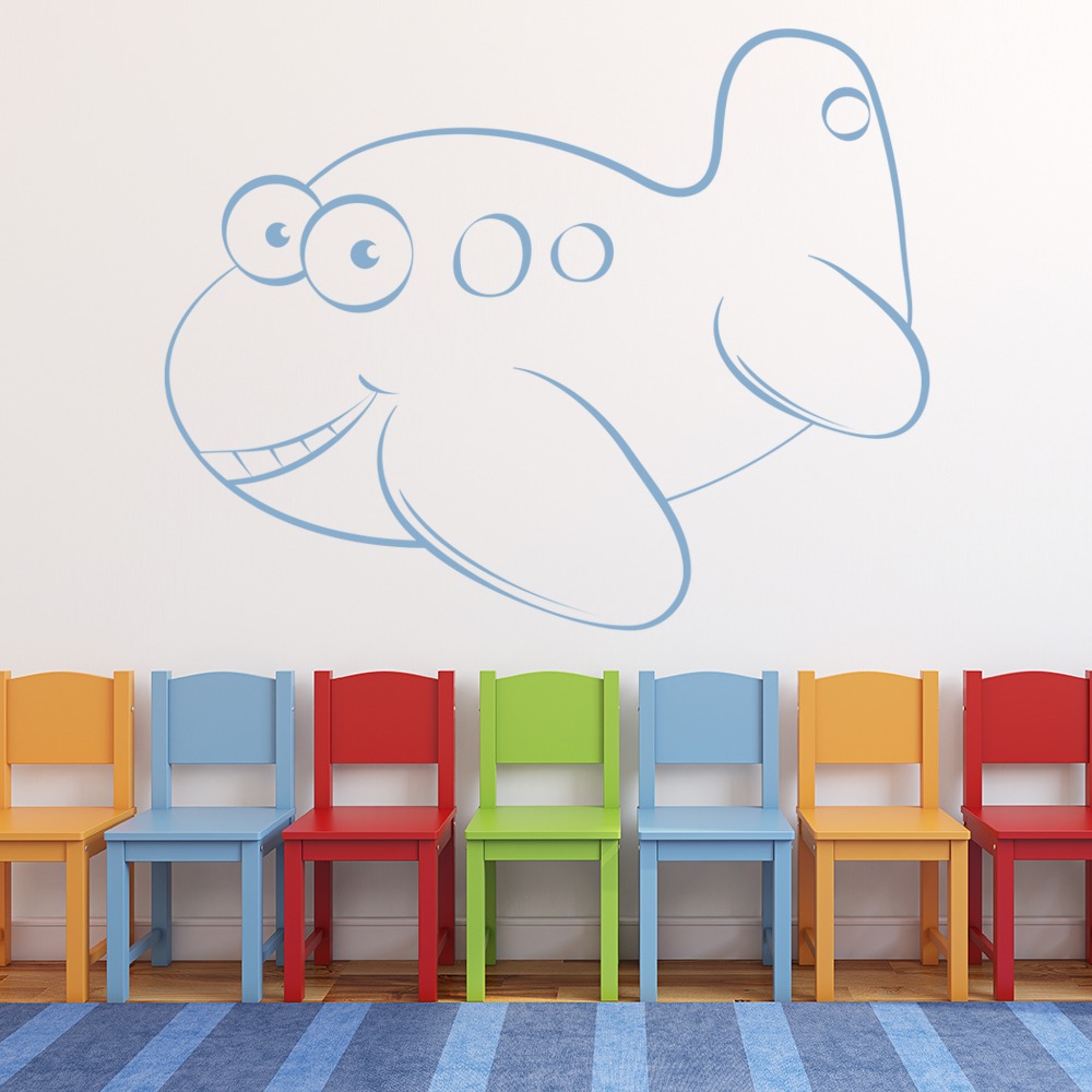 Cartoon Airplane Nursery Wall Sticker