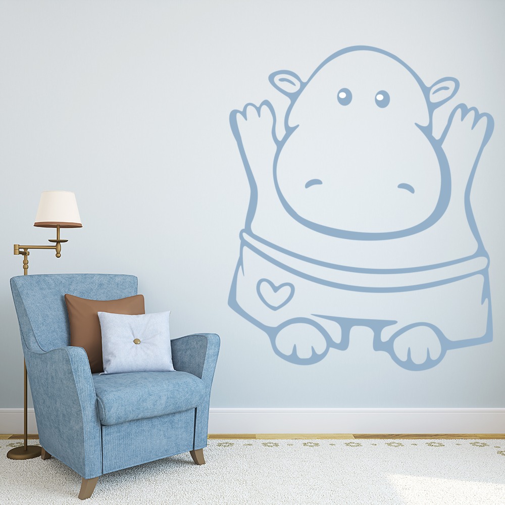 Cartoon Hippo NurseryNursery Wall Sticker